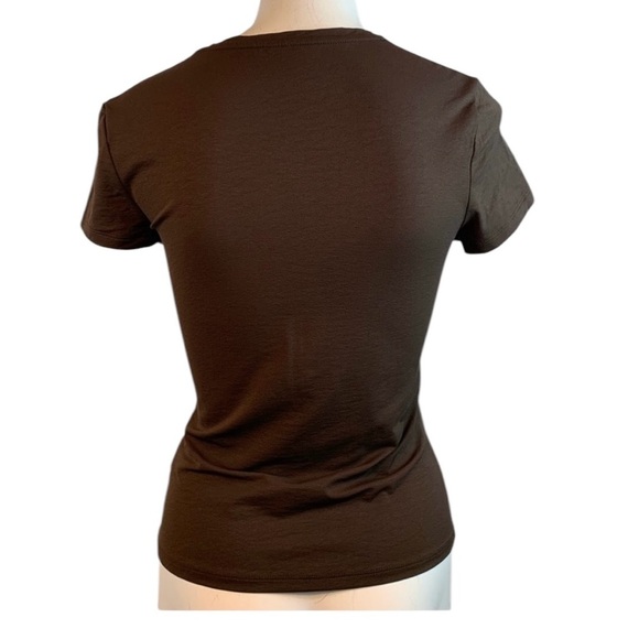 Apt 9 Stretchy Chocolate Brown Stretch T-Shirt- Small - Picture 4 of 6